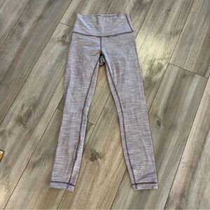 #5 Lululemon Purple Stripped Athletic WorkoutLeggings Women 4